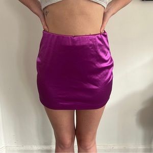 Metallic purple mini skirt